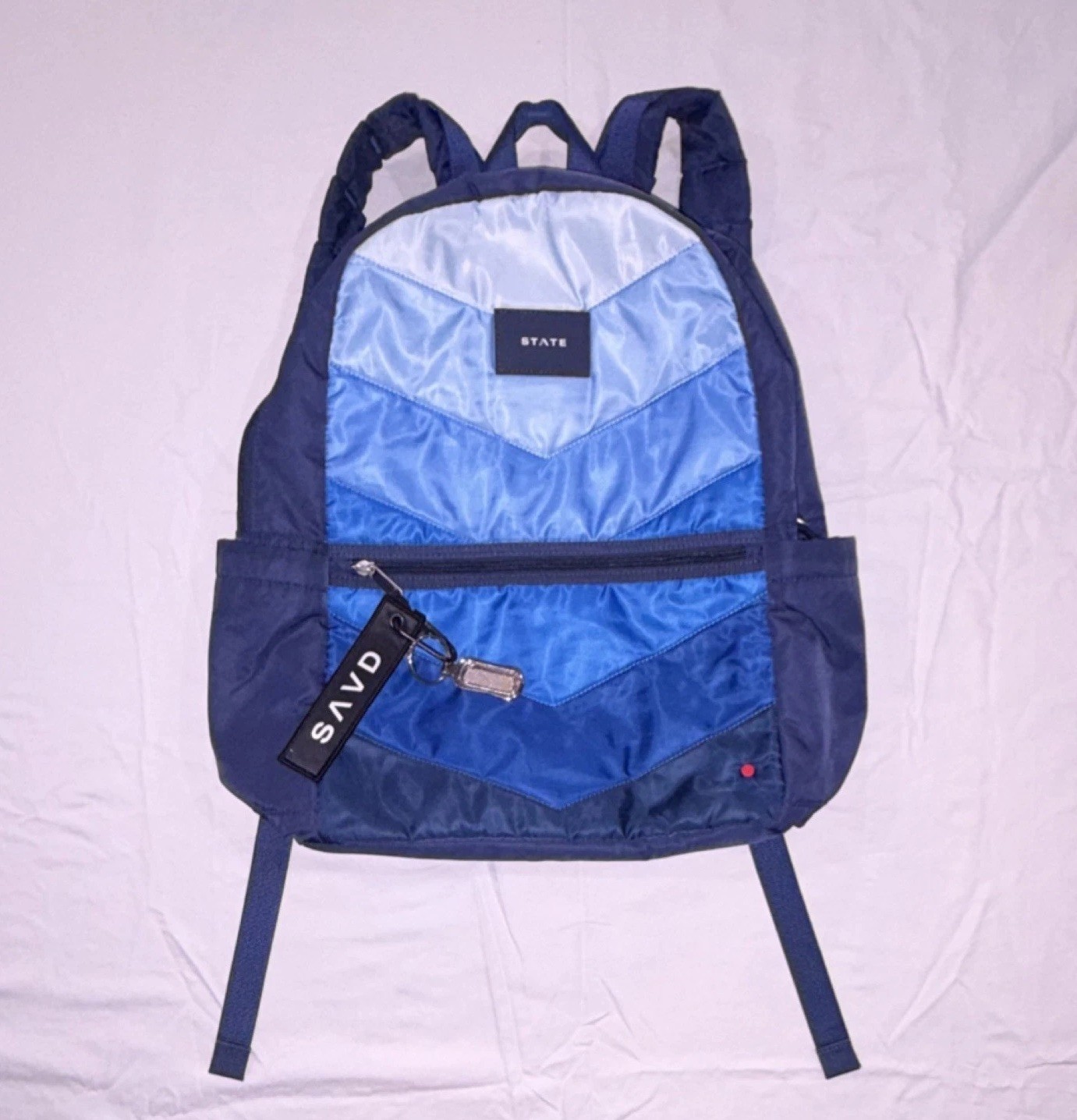 STATE Blue Chevron Backpack with Adjustable Strap… - image 1
