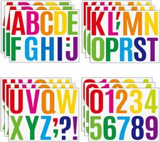 14 Sheets 4 Inch Vinyl Letter Stickers Large,4 in Colorful Alphabet Letters a...