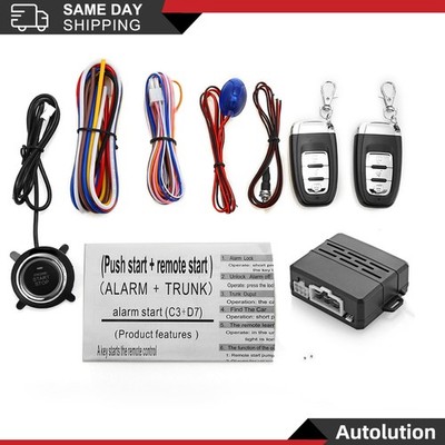 1 Set Universal 12V Car Alarm System with Remote Start Keyless Entry Push Start