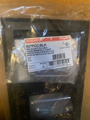 Wiremold 827PCC-BLK 2-Gang Nonmetallic Carpet Flange Black