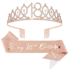 Crown and Pearl Pin Set for 18Th Birthday - It'S My 18Th Birthday Sash, Tiara, C