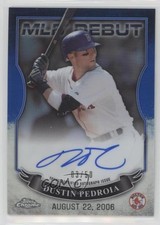 2016 Topps Chrome MLB debut refractor azul 3/50 Dustin Pedroia #MLBA-DP automático 0 m8