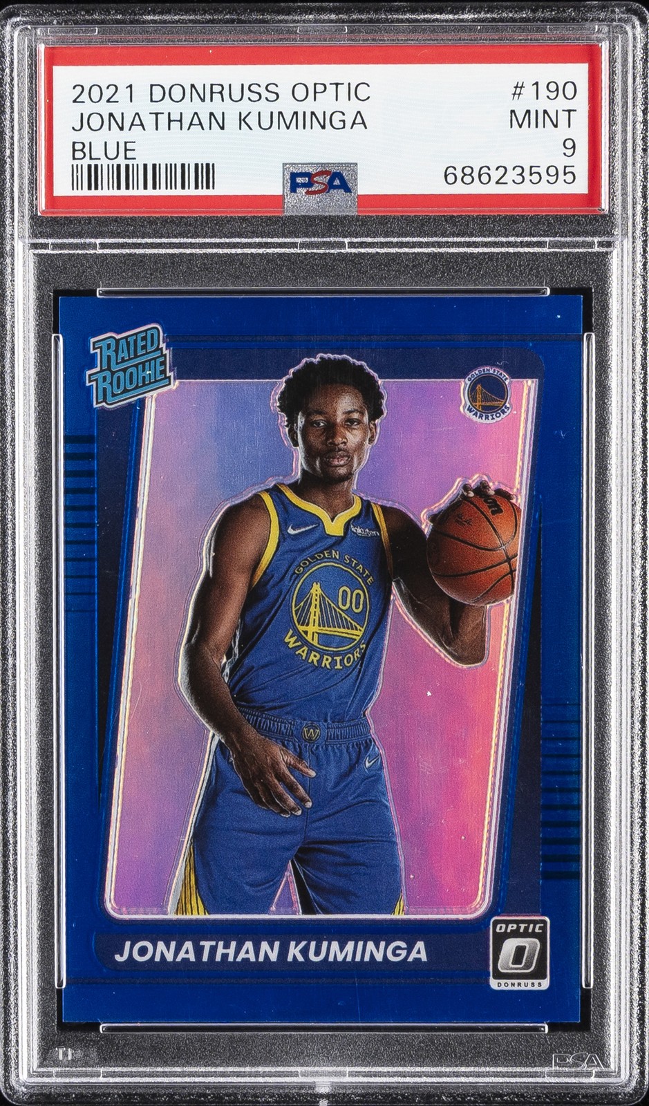 2021 PANINI DONRUSS OPTIC BLUE #190 JONATHAN KUMINGA ROOKIE RC 21/59 PSA 9