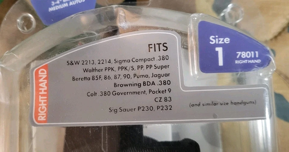 Uncle Mike's Size 1 Owb Nylon Paddle Holster Right-hand Black - Image 3 of 4