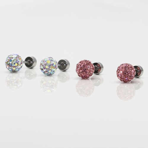 Flat Back Stud Earrings Hypoallergenic Surgical Stainless Steel Screw Back Earri - Picture 6 of 7