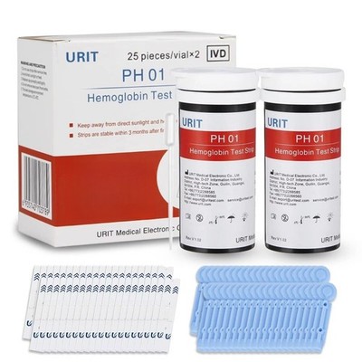 Hemoglobin Monitor Refill 50Pcs Test Strips-Compatible with PH-01 Meter yte
