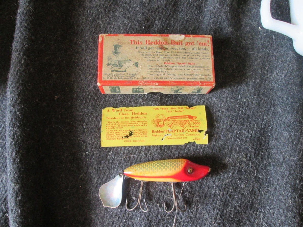 Preços baixos em Iscas de Pesca Vintage Heddon de madeira com
