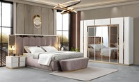 Exklusive Schlafzimmer MöBel Doppelbett 2X Nachttische Glasschrank
