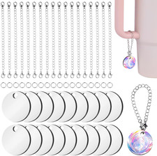 Sublimation Keychain Blanks Bulk,54Pcs round Double Sided MDF  Heat Transfer Ke