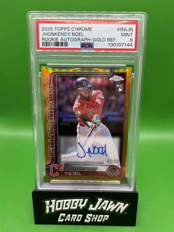 2025 Topps Chrome - Rookie Auto Jhonkensy Noel #RA-JN Gold Refractor /50 PSA 9