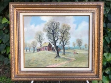 THERESA BERNSTEIN Original 1960s LANDSCAPE REALIST OIL CANVAS MID CENTURY MODERN