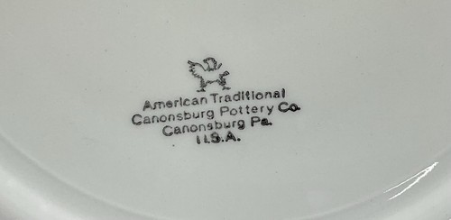 2 Vintage Canonsburg Pottery Co. USA Dinner and Bread Dessert Plates - Picture 6 of 9