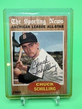 1962 TOPPS #467 CHUCK SCHILLING ALL-STAR.  Auto Not Authenticated