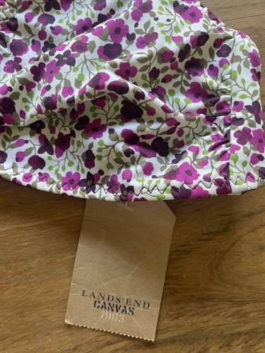 Lands End Canvas Wende Bikini Oberteil Blumen und Schmetterling SMALL Neckholder zum Binden - Bild 2 von 10
