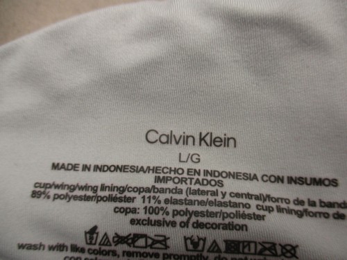 Calvin Klein Size L Womens Gray Lightly Lined Wireless Back Closure Bralette 8M - Picture 6 of 8