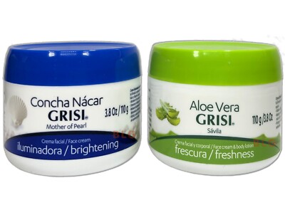Grisi MOTHER OF PEARL ALOE VERA Skin Lightening Cream Lotion Bundle 3.8oz 2-Pack