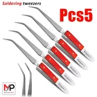 Soldering and Jewelry Welding Holding Locking Tweezer with Fiber Grip Wooden