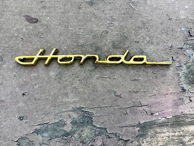 Emblem Old Vintage Script Badge Classic Decal Gold Logo Car Auto Moto For HONDA