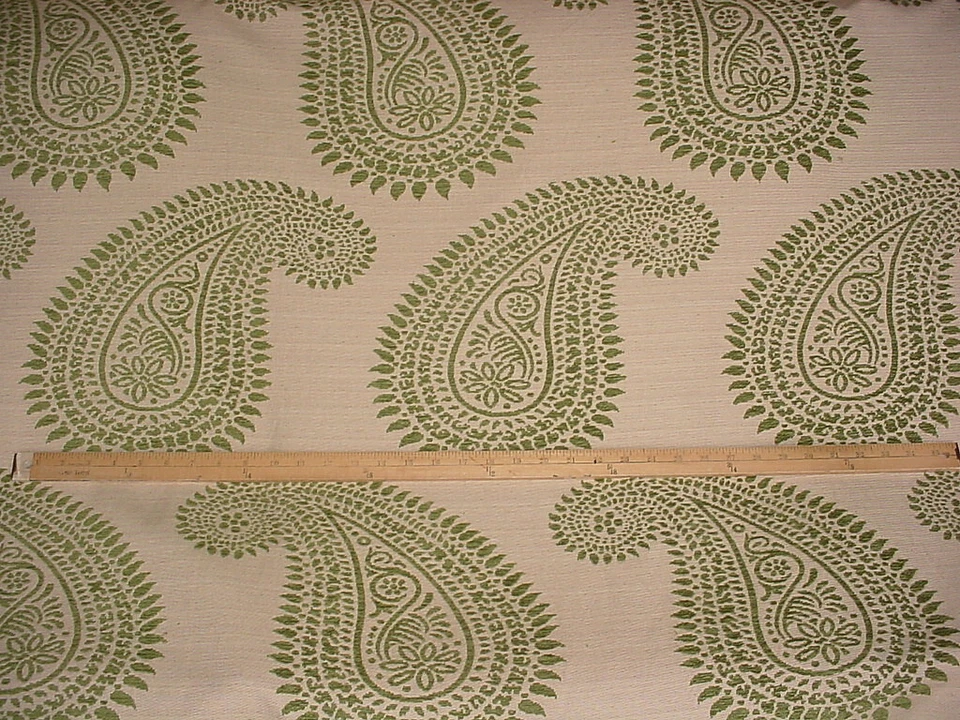 Tela de tapicería para cortinas verde albahaca cachemira Scalamandre M5 00042023 5-3/4Y Foto 2 de 4