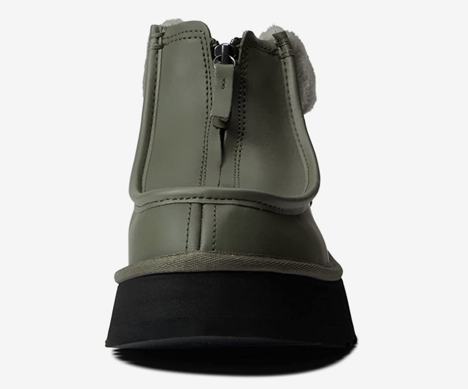 UGG Funkette Low Platform Boots Zip Ankle Booties Seaweed Green