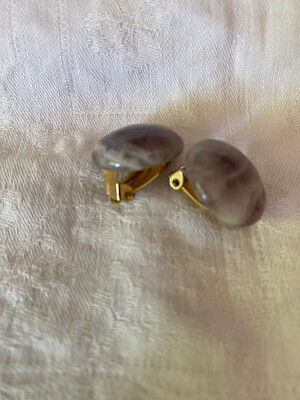 Ohrclips Amethyst gut erhalten