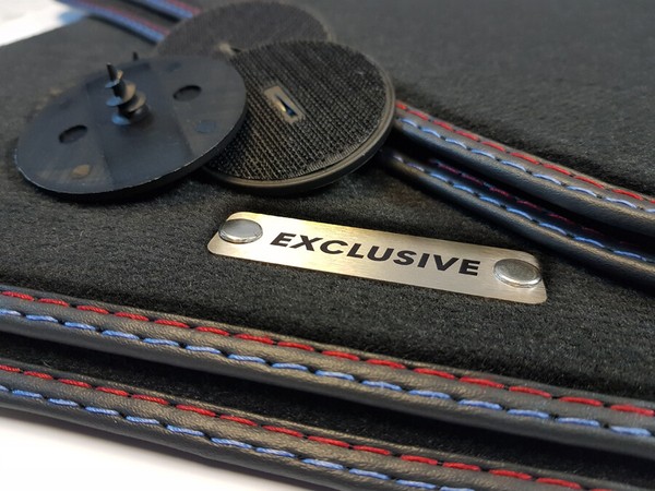 Exclusive FußMatten FüR BMW M3 3Er E90 E91 Bj.2005-2012 Metall Logo Velours-image