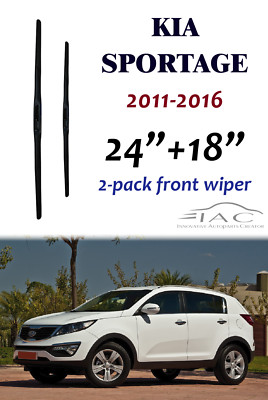 For Kia Sportage 11-16 24''+18'' Front Windshield Three-Section Wiper Blade 2 Pack