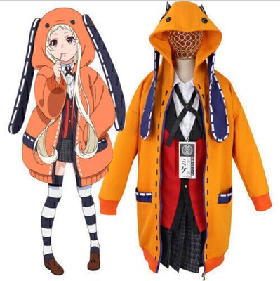 Kakegurui Compulsive Gambler Runa Yomozuki Outfit Coat Cosplay Costume Hoodie