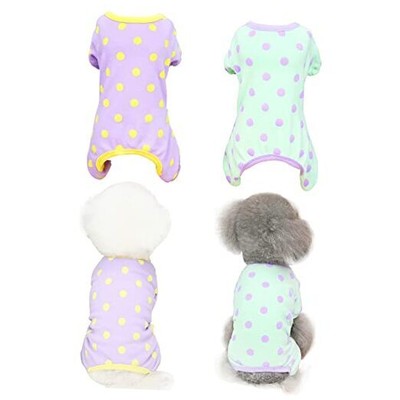 2 Pieces Dog Pajamas Dot Patterns for Puppy X-Small 2 Pieces Dogs Pajamas