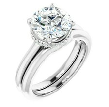 3.25  Carat Charles & Colvard Moissanite Ring Set in 10k White Gold