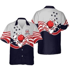 USA Bowling Button-Down Hawaiian Shirt HB0080