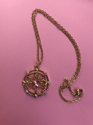 #ad Pink North Star Steel necklace pastel lolita kawaii anime Celestial Galaxy Gold GBP 10.00