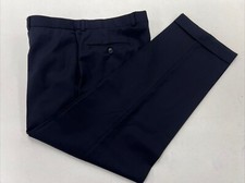 Jack Victor Canada Men's Navy Blue Super 110's Wool Dress Pants 36X30 225