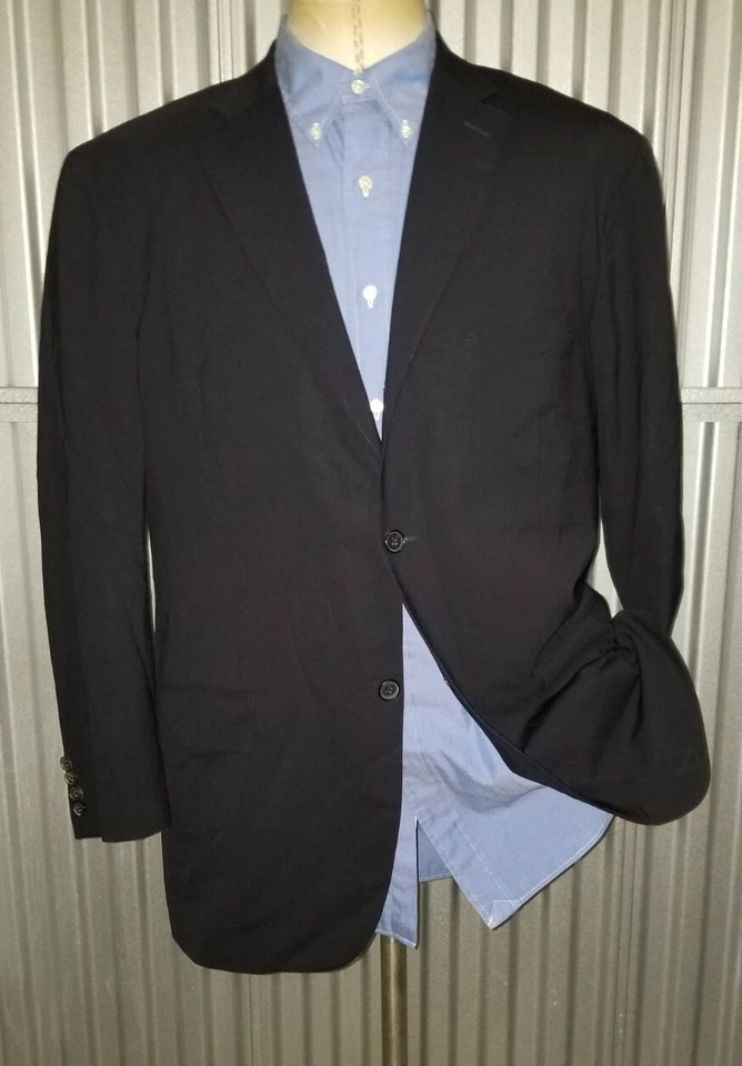 ISAIA Gianluca Super 120s Black Wool Blazer Jacket 54R 44R Coat - Image 3 of 4