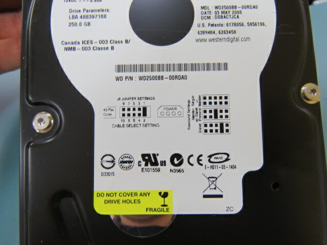 WESTERN DIGITAL WD2500JS Qty of 1 per Lot WESTERN DIGITAL WD2500JS