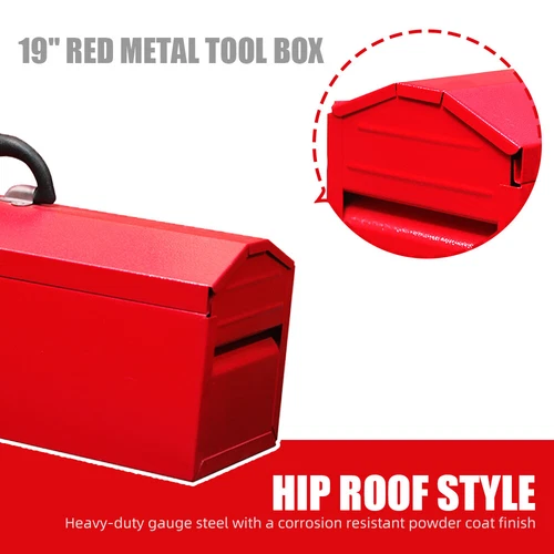 16 "19" Portable Toolbox Red Parts Management Tools Storage Box - Foto 4 di 8