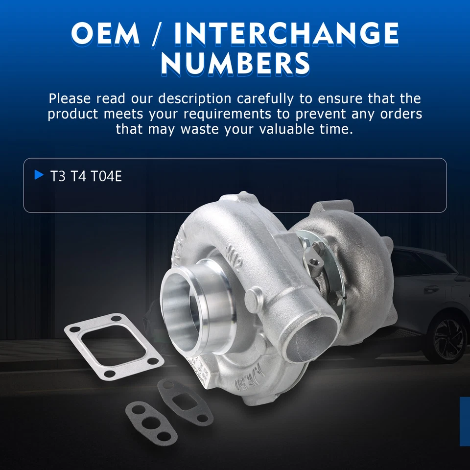 Turbocompresor T3/T4 T04E Turbo .57 A/r T3 Brida Universal Motor 1.5L a 2.5L AA Foto 3 de 4