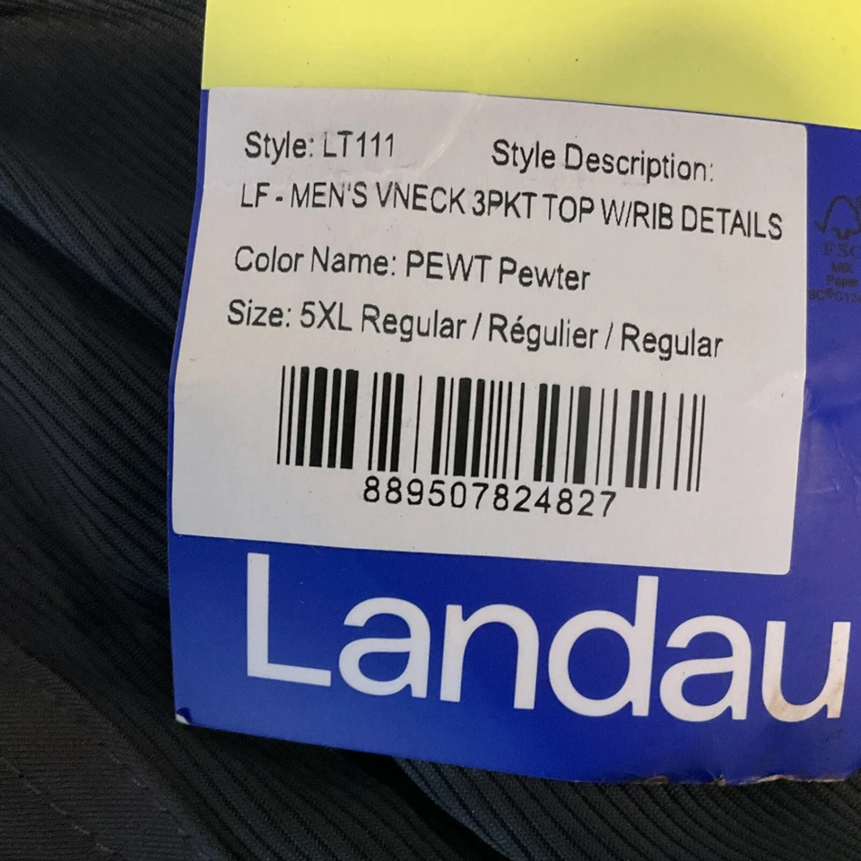 Blusa esfoliante Landau manga curta masculina tamanho 5XL cinza 3 bolsos elástica Lt111 - Imagem 3 de 4