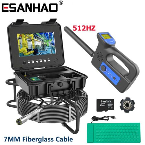 10.1" 50M Pipe Inspection Camera with 512HZ Locator Self-leveling Meter Counter - Picture 1 of 24