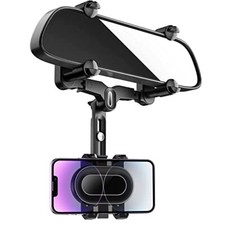 Soporte para tel fono con espejo retrovisor para coche giratorio 360 