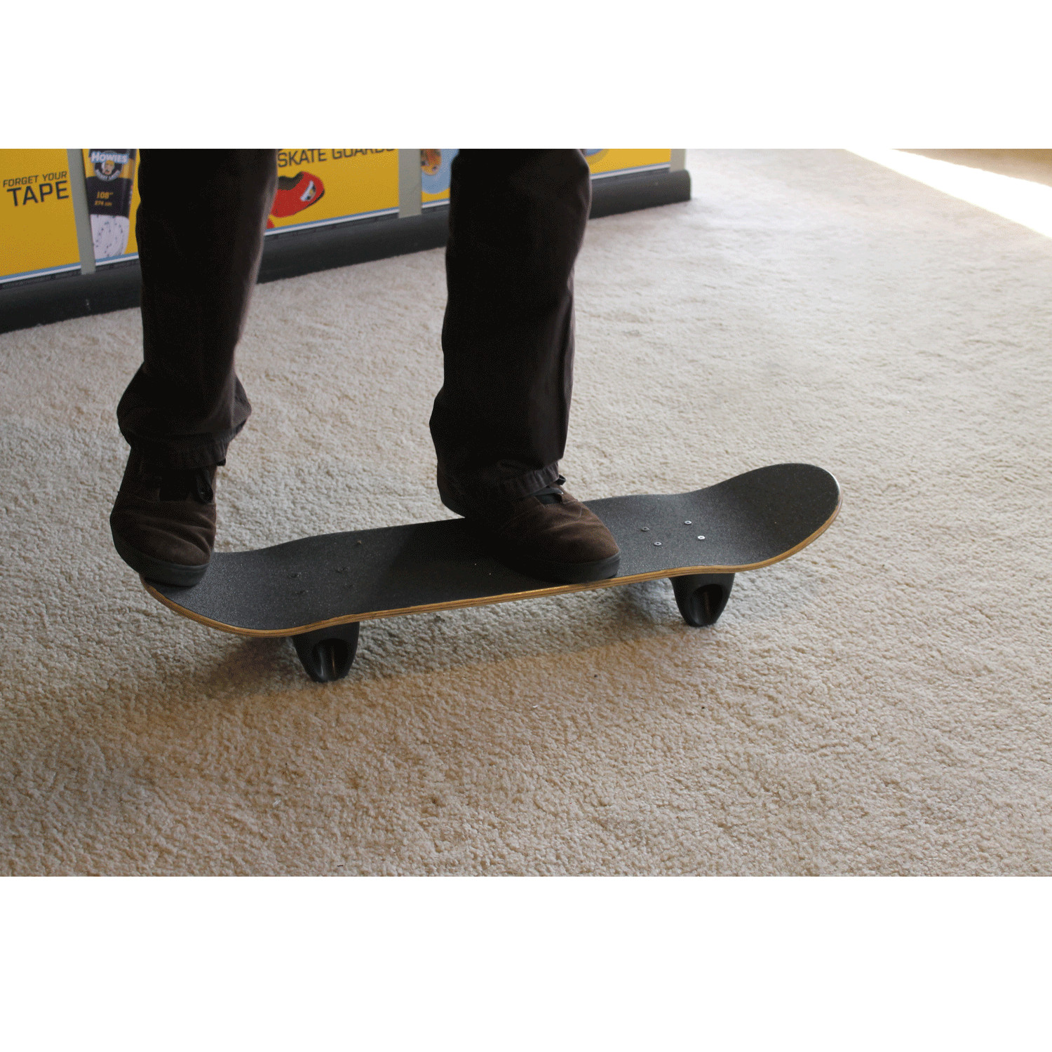 Softrucks Skateboard Indoor Practice Complete 8.0" Black Trucks, Dipped White