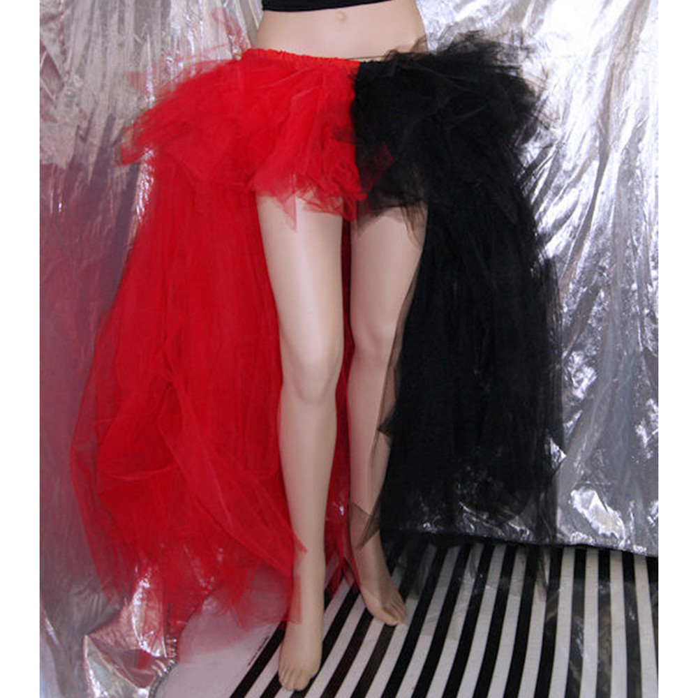 Womens Burlesque Bustle Tulle Tutu Mesh Sheer Skirt Party