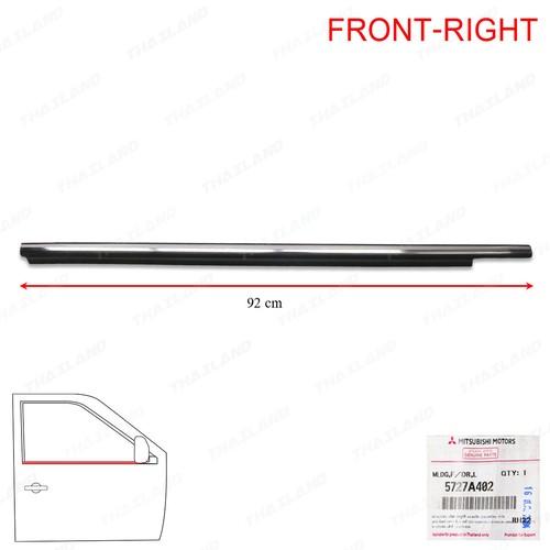 Fits Mitsubishi Pajero Sport 2016 21 Chrome Front Rh Outer Weatherstrip Door - Picture 4 of 8