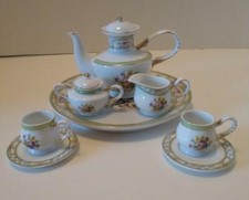 Floral Bouquet Rose Tea Set Porcelain Retired Collectible Miniature Ranger 57432