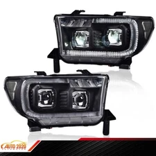 Fit For 08-17 Sequoia 07-13 Toyota Tundra LED Halo Projector Headlights Lamps