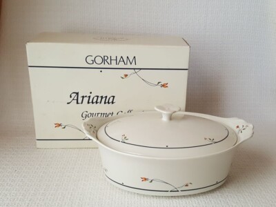 Gorham Town & Country ARIANA Porcelain 1.5 Quart Oval Covered Casserole w/Box