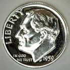 1959 Silver Proof Roosevelt Dime Ten-Cent Coin 10c United States 10 Cents