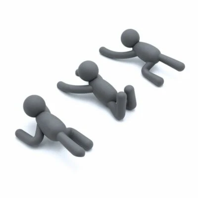 Umbra Wandhaken Buddy 3-er Set dunkelgrau Garderobenleiste Haken Hakenleiste - Bild 1 von 4