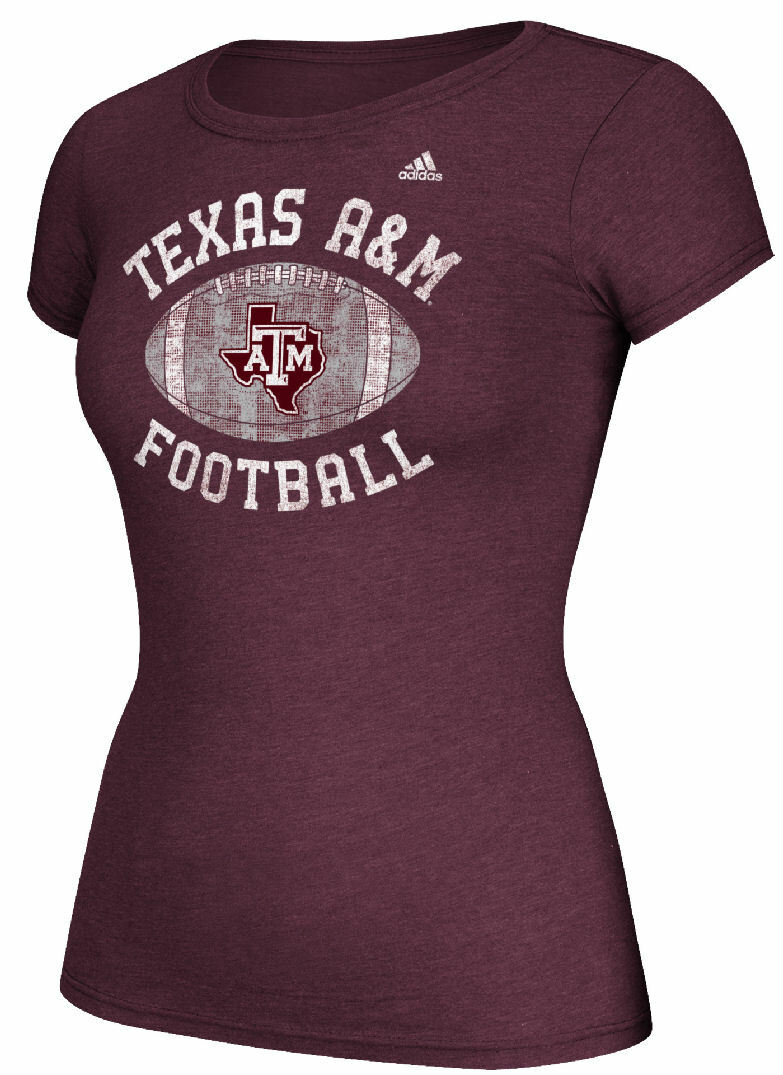 Women’s Texas A&M Aggies Adidas Slim Fit T Shirt-Gameday Double Arch
