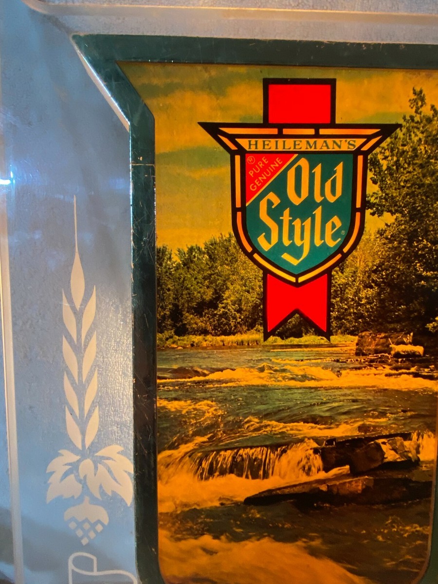 VINTAGE OLD STYLE BEER LIGHTED SIGN 1981 G HEILEMAN'S BREWED WITH